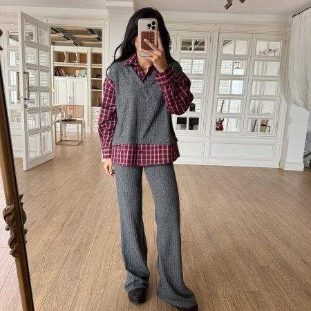 طقم فيست مع قميص كاروهات