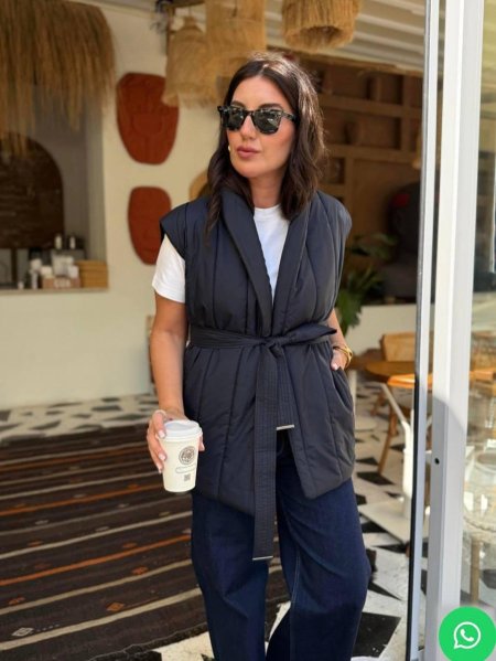 ڤيست طويل مع ربطة بالخصر