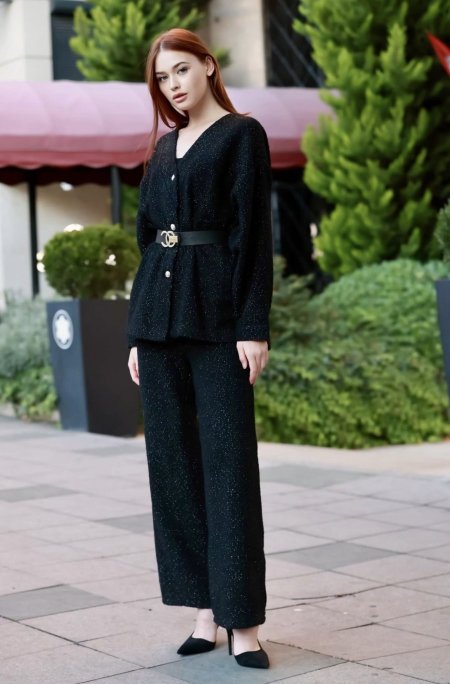 طقم صوف لامع رسمي