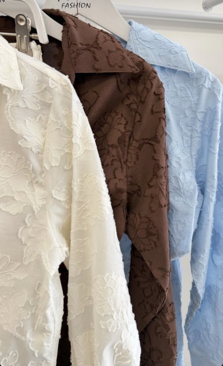 قميص تطريز ناعم ورد