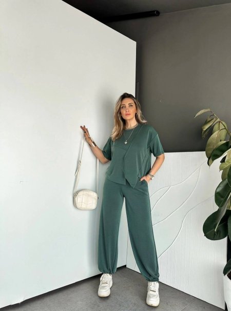 طقم نص كم صيفي مريح