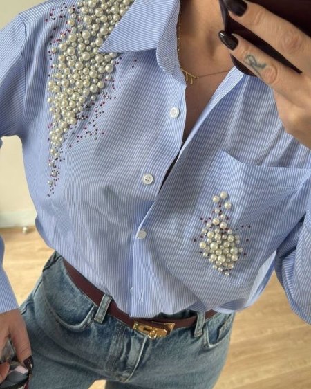 قميص لؤلؤ ناعم