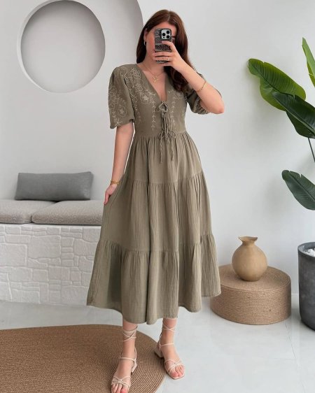 فستان مميز مع نقشة