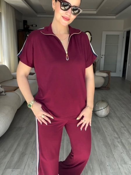 طقم صيفي سبور مريح قبه سحاب