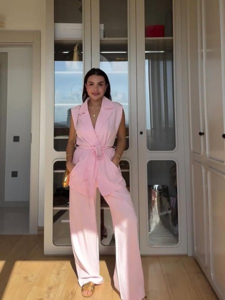 طقم ڤيست صيفي مع ربطة ع الخصر