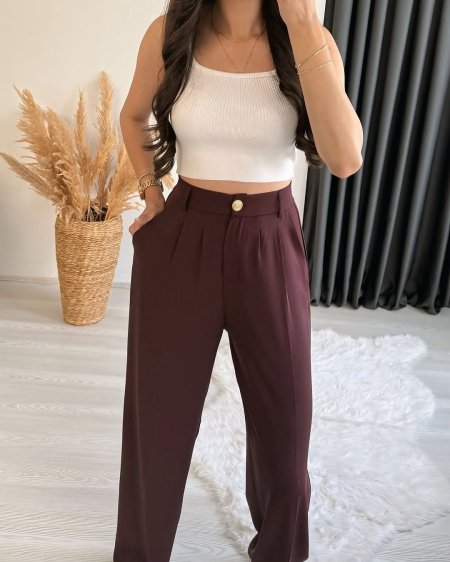 بنطلون رسمي زر ذهبي