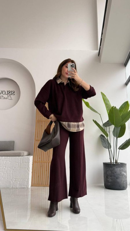 طقم صوف شتوي أنيق