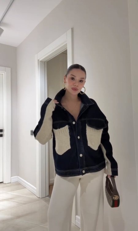 جاكيت صوف مع جينز