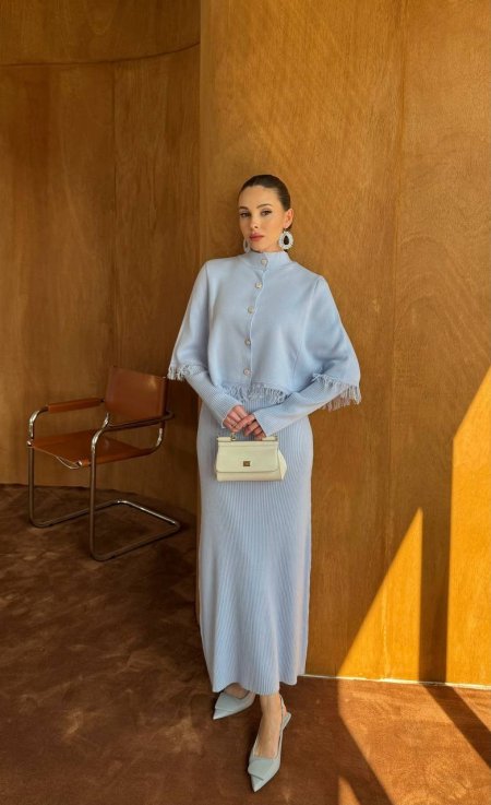 فستان صوف مع معطف